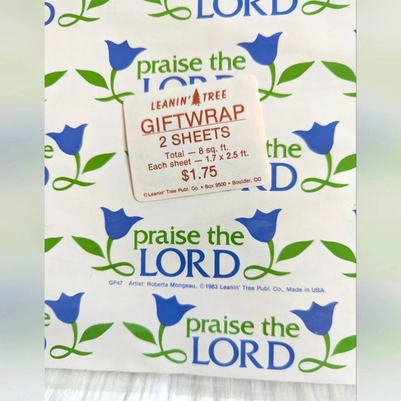 Vintage SEALED Religious Gift Wrap- 80s Wrapping Paper- NOS- Wedding- Praise - Picture 3 of 6